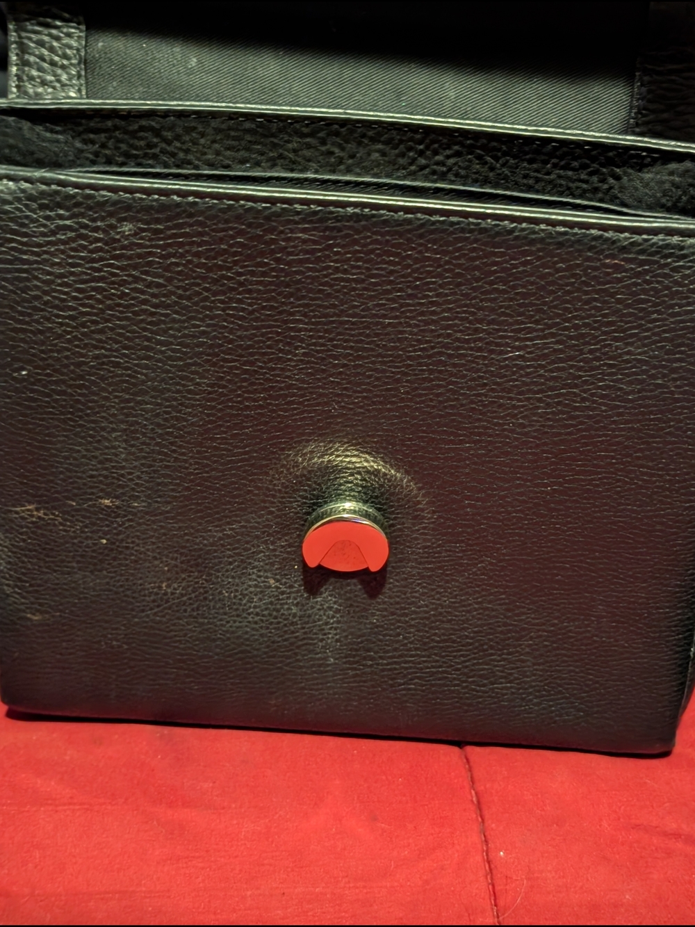 ANTONIO MELANI Black Crossbody Bag with Red Accent